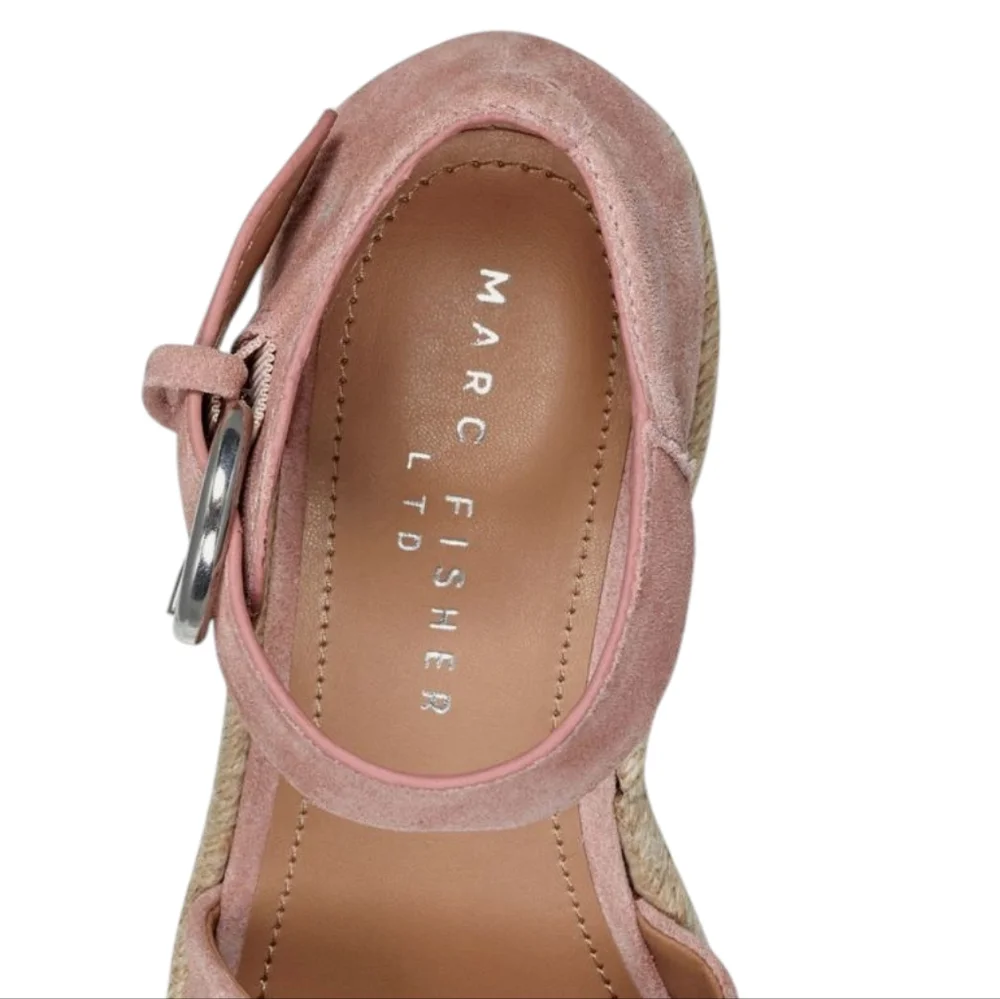 Marc Fisher LTD Alita Wedge in Pink Suede‎ NWT